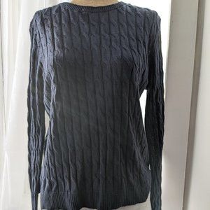 H&M Basic women's navy pullover lightweight cable knit sweater in size small